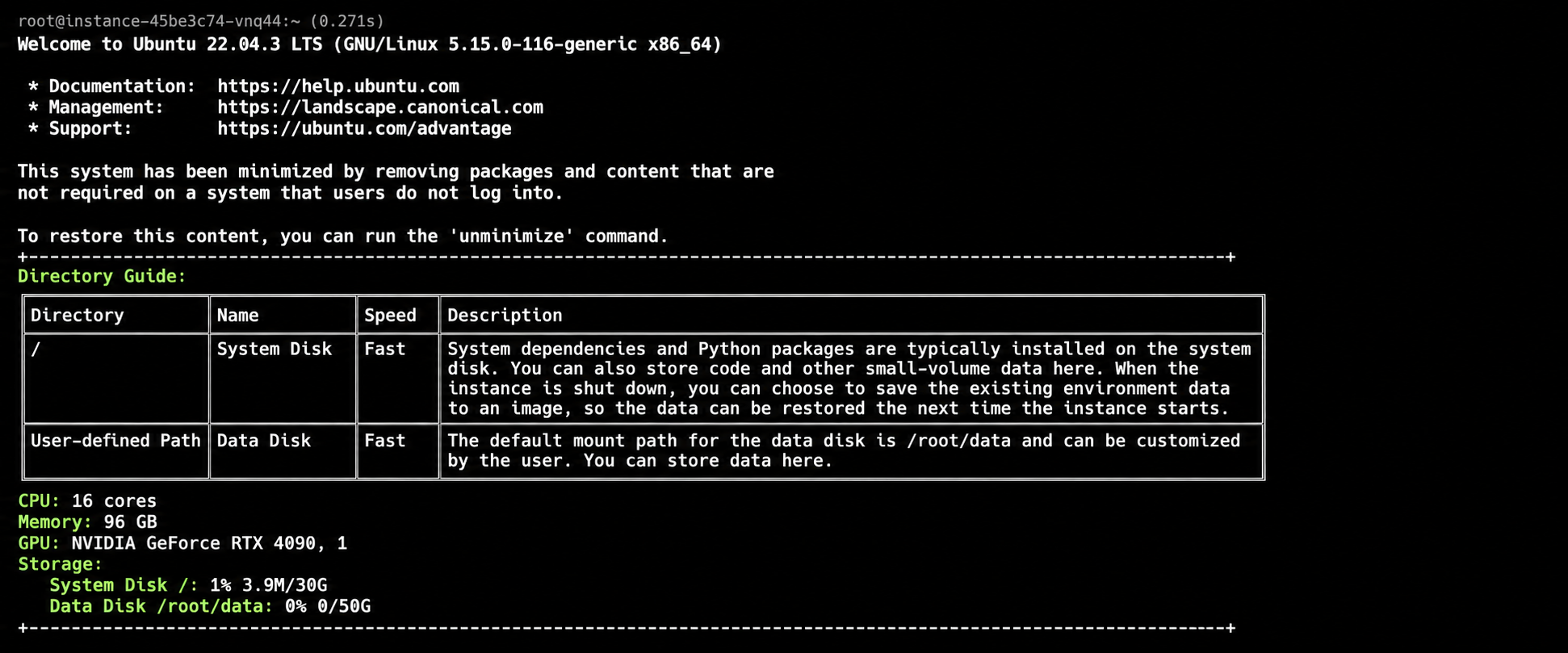Instance operation
